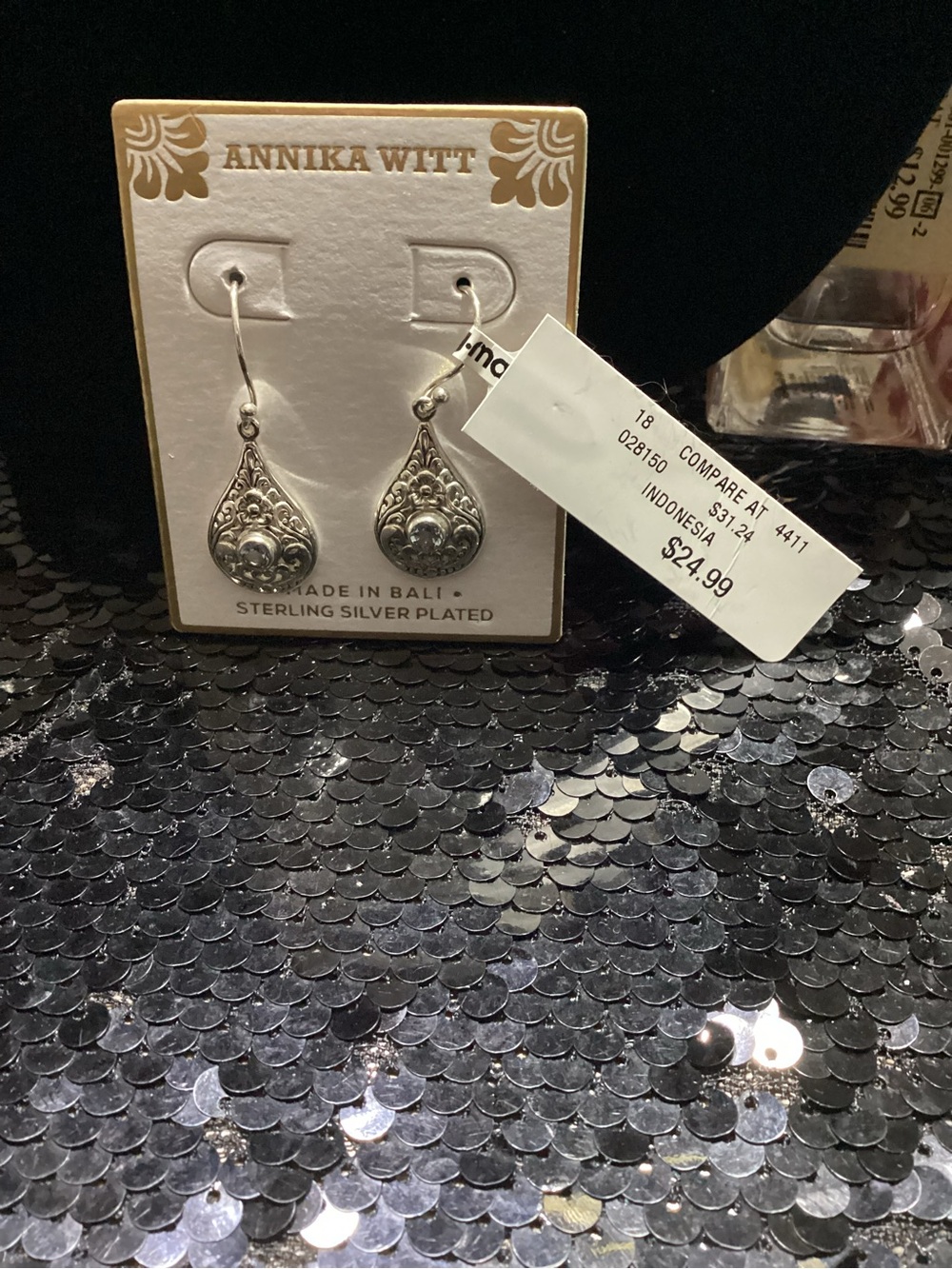 Annika Witt Sterling Silver-Plated Teardrop Filigree Earrings - Silver